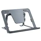 SHUOSUO Tablet Ständer Verstellbar & Faltbar, Schlank Tragbarer Aluminium Tablet Halterung Halter Tisch, Kompatibel mit iPad Pro/Air/Mini, Samsung Tab, Surface Pro, Kindle Fire (7-13 Zoll) (Grau)