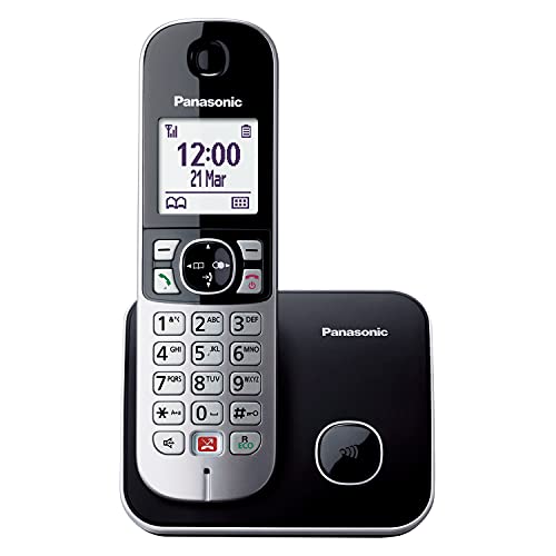 Panasonic Dual-Micro/Nano, KX-TG6851GB Schnurlostelefon (Bis zu 1.000 Telefonnummern sperren, übersichtliche Schriftgröße, lauter Hörer, Voll-Duplex Freisprechen) schwarz-silber