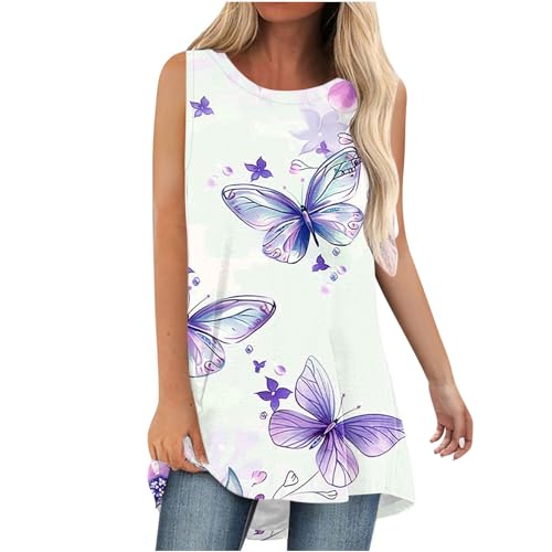 Tanktops Frauen Ärmellose Sommermode V-Ausschnitt Ärmellos Tops Sexy Spaghettiträger Tunika Damen Sommer Schulterfreies Oberteile Tops Casual Elegant Shirts Bluse