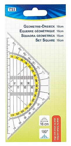 TSI Geodreieck 16 cm, transparent, Art. Nr. 46302