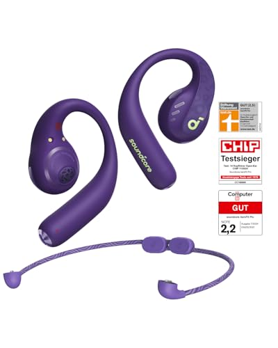 soundcore by Anker Open-Ear Kopfhörer AeroFit Pro, 46h Akku, Intensiver Sound LDAC, Ultra leicht, Bequem, Ergonomisches Design, Bluetooth 5.3, IP55 Wasserschutz, App, Kabellos