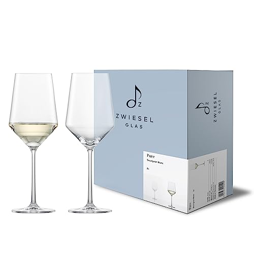 Zwiesel Glas Sauvignon Blanc Weißweinglas Pure (2-er Set), anmutige Weingläser für Weißwein, spülmaschinenfeste Tritan®-Kristallgläser, Made in Germany (Art.-Nr. 122314)