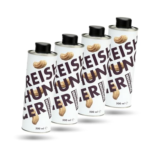 REISHUNGER Premium Erdnussöl 4x500ml (auch 500ml verfügbar) - Perfekt zum Kochen & Braten - Ideal für orientalische und südost-asiatische Gerichte - Vegan & Glutenfrei