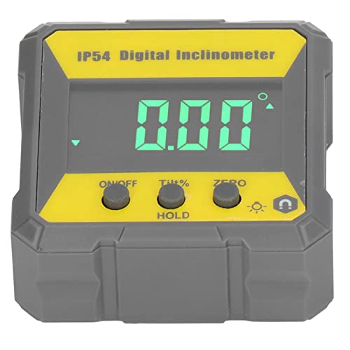 Digitalwinkel Finder Hoch Präziser Elektronischer Neigungsschachtel mit Magnetischer Basis für Gebäudekonstruktion, Automobiltest und Reparatur, Grau und Gelb