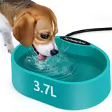 Diealles Shine Beheizter Wassernapf für Hunde, 3.7L Beheizter Haustiernapf, Beheiztes Frostschutz Tränkebecken, 2M Anti-Bite Kabel, Beheizbarer Wassernapf für Hunde Katze Hasen Hühner im Winter