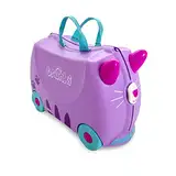 Trunki Handgepäck Und Kinderkoffer zum Draufsitzen | Kinder Risen Geschenk für Mädchen Und Jungen | Trolley Cassie Katze (Lila)