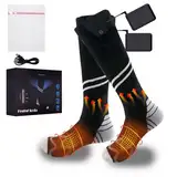 Beheizbare Socken für Herren Damen Beheizte Socken mit 5000mAh/ 5V Wiederaufladbare Batterie, 3 Einstellbarer Temperatur Heizsocken für Aktivitäten im Winter