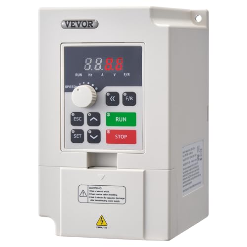 VEVOR Frequenzumrichter VFD 3 PS, 2,2 kW, 5 A, 3-Phasen-Wechselstrom, 380 V Eingang auf 3-Phasen-Wechselstrom, 0 – 380 V Ausgang, Frequenzumwandler, 50/60 Hz Eingang, 0 – 2000 Hz Ausgang