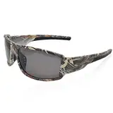 Angel-Sonnenbrille für Herren, polarisierte Sonnenbrille, Jagd-Sonnenbrille mit TR90-Camouflage-Rahmen, Angelbrille, um Fische im Wasser zu sehen, UV-Schutz, reduziert Blendung, für Fahrbrillen