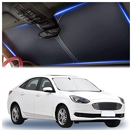 Dicke Sonnenschutz Auto Frontscheibe mit Aufbewahrungstasche,Den Auto Zubehör Innenraum Kühl Halten,Allgemein Sonnenschutz Auto Front Sun Protection fÜR Autos Geländewagen LKW (M: 140x70cm)