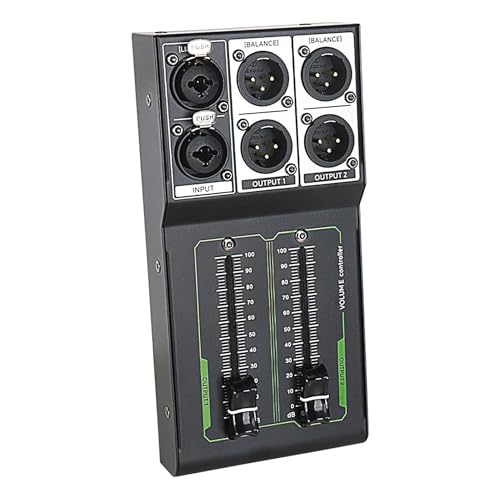 Studio-Monitorcontroller, passiver professioneller Lautstärkeregler, 1 Eingang, 2 Ausgänge, 70-mm-Fader für präzise Audiosteuerung, ideal für Studio- und -Audiosysteme
