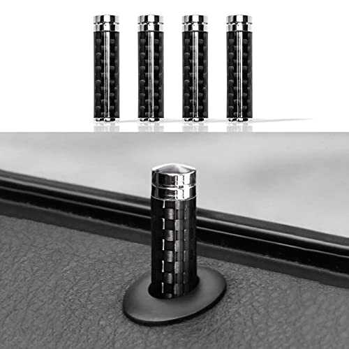 OYDDL Auto Universal Kohlefaser Türverriegelungsstift Knopf Abdeckung Türschloss Stift Abdeckung Door Lock Bolt Pin, 35 * 8mm-Schwarz