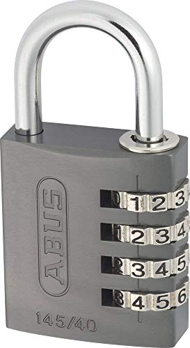 ABUS Zahlenschloss 145/40 Titanium - Kofferschloss, Spindschloss u. v. m. - Aluminium-Vorhängeschloss - individuell einstellbarer Zahlencode - ABUS-Sicherheitslevel 4