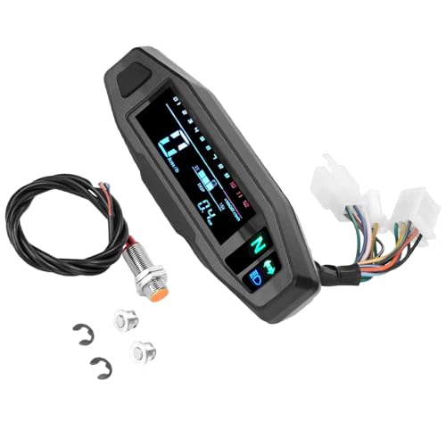 tuwiwol Motorrad LCD Digital Tachometer Tachometer Messgerät Versiegelt Und Wasserdicht ABS Digital Motorrad Tachometer Universal
