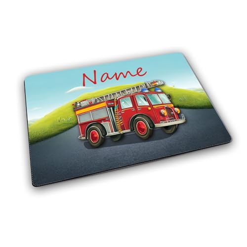 Feuerwehr Textil Tischset mit Name/Gummirückseite/Platzdeckchen Platzset/personalisiert