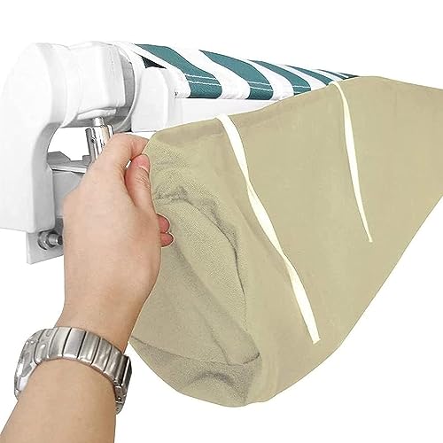 HOMDECR Schutzhülle Für Markisen Abdeckung, Markisenabdeckung Abdeckplane Schutzhülle Markisenschutzhülle Rain Canopy Storage Bag UV-Zelt Wasserdicht Und Staubdichte Abdeckung (3M/9.84ft,Khaki)