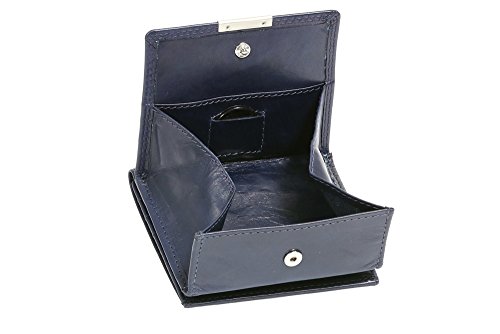 LEAS Wiener-Schachtel mit großer Kleingeldschütte RFID Schutz Folie, Echt-Leder, dunkelblau Special Edition