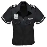 Amakando Figurbetonte Polizei-Uniform für Frauen/Schwarz L/XL (42-48) / Damen-Kostüm Politesse & Police Officer/Bestens geeignet zu Mottoparty & Kostümfest
