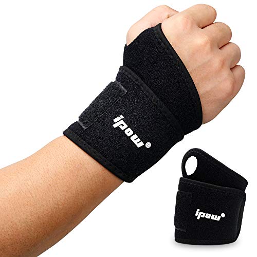 ipow [1 Paar Wrist Wraps verstellbare Handgelenkstütze | Handgelenkbandage | Handgelenkschoner zur wirkungsvollen Unterstützung und Entlastung für Alltag Fitness und Kraftsport