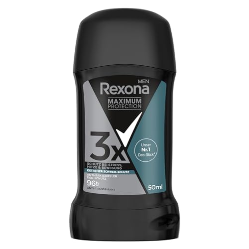 Rexona Men Maximum Protection Deo-Stick Antibakterieller Deo-Schutz Antitranspirant mit 96 Stunden Schutz vor Schweiß und Körpergeruch 50 ml