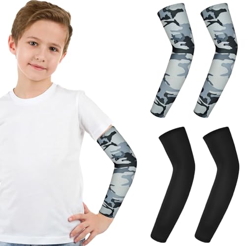 LUYANFX Volleyball Armschoner Kinder Arm Sleeve Basketball Kinder Armstulpen 2 Paar Armschützer Sports kühlung ärmel Sleeves Größe L Sonnenschutz für Laufen, Radfahren, Skateboarding