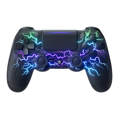 ECHTPower Wireless Controller für PS-4, RGB Controller mit Dual Vibration, 1000mAh Akku, 6-Achsen, Touchpanel, Audiobuchse, Screenshot, Gamepad kompatibel mit PS-4/Pro/Slim/PC-Leiterplatte Design