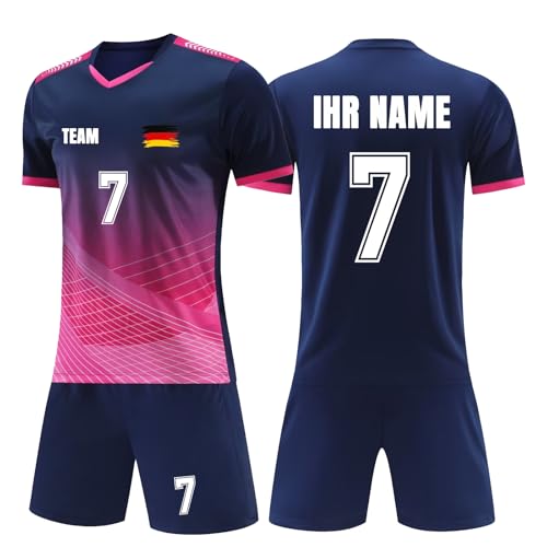 Fussball Trikot mit Namen Nummer Logo, Deutschland Fußball Trikot Kinder Erwachsene, Trikot Selber Gestalten, Personalisierte Fußball Trikot Kinder Set