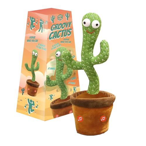 Groovy Cactus® | Kaktus, der Tanzt, singt und nachspricht | Plüschtiere und interaktive Tiere | Premium-Qualität | Sprechende Plüschtiere | Ungewöhnliches Spiel | Kinderspielzeug | OriginalCup®