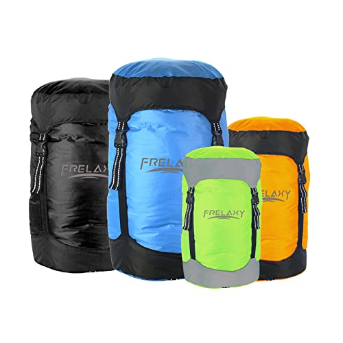 Frelaxy Kompressionssack, 40% mehr Stauraum! 11L/18L/30L/43L/49L Wasserfest & Ultraleichter Aufbewahrungstasche für Schlafsack - Platzsparende Ausrüstung für Camping, Wandern, Reisen (Blau, XXL)