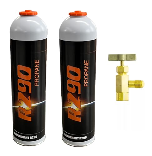 Kältemittel R290-750ml (370g/750ml) optional Entnahmeventil (2x Dose + Ventil)