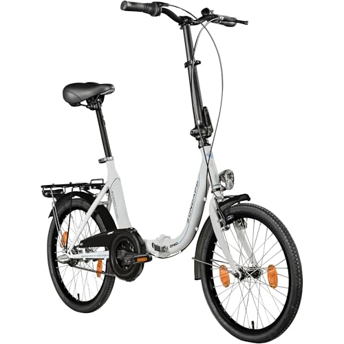 ZÜNDAPP ZF40 Klappfahrrad Erwachsene 20 Zoll Fahrrad 3 Gang Klapprad Damen Herren City Bike Faltrad Fahrrad tiefer Einstieg Folding Bike Unisex (grau, 35,5)