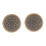 BESPORTBLE Mandala Runde Tischsets Aus Leinen Mit Jute Quaste - Boho Tischset Für Rustikale Bauernhäuser Und Cafés - 40 cm Durchmesser Ideal Für Stilvolle Kaffeetafeln