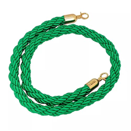 Seilbarrieren Grüne Hanf-Rungenseile mit goldenen Haken, orangefarbenes Absperrseil zur Massenkontrolle, Seilsicherheitsbarrieren for Partydekorationen, Konzertorte (Farbe: Grün, Größe: 5 Fuß) ( Color