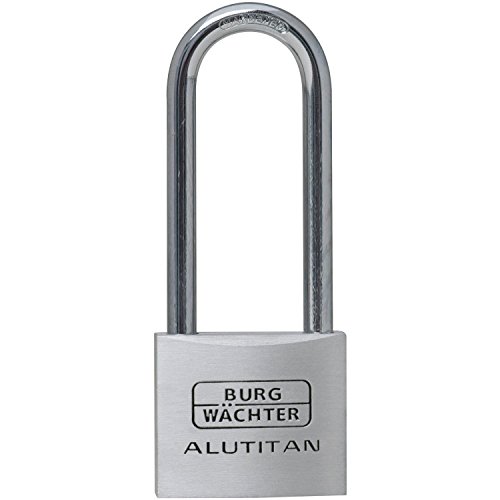Burg-Wächter Vorhangschloss, Vorhängeschloss mit Schlüssel, 6,9 mm Bügelstärke, massives Aluminiumschloss, Innenwerk rostfrei, Gehärtet, Alutitan 770 HB 40 65 SB