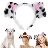 Dimeho Hundeohren Stirnband, Plüsch Hund Ohren Haarreife Cartoon Tier Haarband Welpen Ohren Haar Reifen Tierkopfbedeckung für Party Dekorationen Weihnachten Halloween Verkleiden Kostüm Frauen