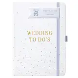 BusyB Buch für anstehende Aufgaben vor der Hochzeit – weiß-goldener Hochzeitsorganizer im A5-Format 1345 One Size