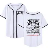 OutofGas Stray Kids Shirt New Album ATE Baseball Jersey Felix Hyunjin Bangchan LeeKnow Minho Jisung Support Tee for Women, Weiss/opulenter Garten, XX-Large