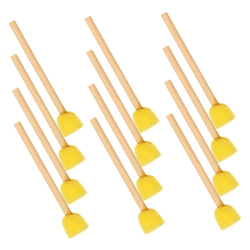 BCOATH 20Stücke Bastelpinsel für Runde Schaumstoffbürsten mit Holzgriff für Acrylmalerei und DIY Projekte Ergonomisch und Langlebig Fördert Kreativität und Spaß Beim