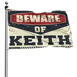 Country Boy Flaggen "Beware Of Keith", Poolschilder und Dekoration, lustige Raumdekoration für den Außenbereich, 30 x 45 cm