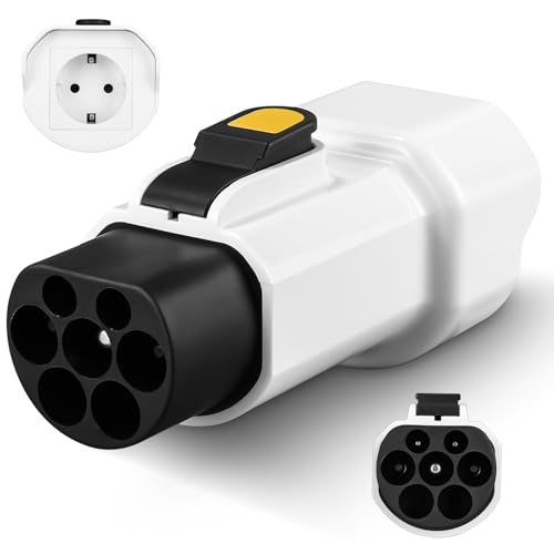 Azyvum Typ 2 auf Schuko Adapter für Ladesäule,typ2 Station Entlader 220V 16A 3.5KW Schuko Steckdose Adapter für Roller, Elektrorollstühle, Elektrofahrräder EV