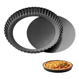 ztowoto Quicheform 20cm,Tarteform Mit Hebeboden,FöRmchen Abnehmbare Tartelette Basis,Sicherheit Tortenboden Backform,Obstkuchenform,Quiche Form,Tortenbodenform(20cm*1,Schwarz)