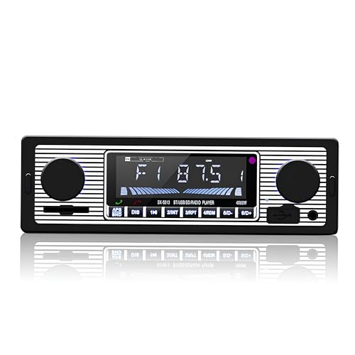 Classic Car Stereo Bluetooth Car Radio 2 Knob Single Din 60WX4 FM Freisprecheinrichtung Autoradio Oldtimer MP3 AUX USB U-Disk Audio mit Fernbedienung