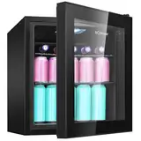 Bomann® Getränkekühlschrank für bis zu 55 Dosen | Kühlschrank mit Glastür 42db leise | 2 Ablagen | Kühlschrank Getränke 46L | Mini Kühlschrank Glastür | Minibar für Büro, Outdoor und Gaming | KSG 7291
