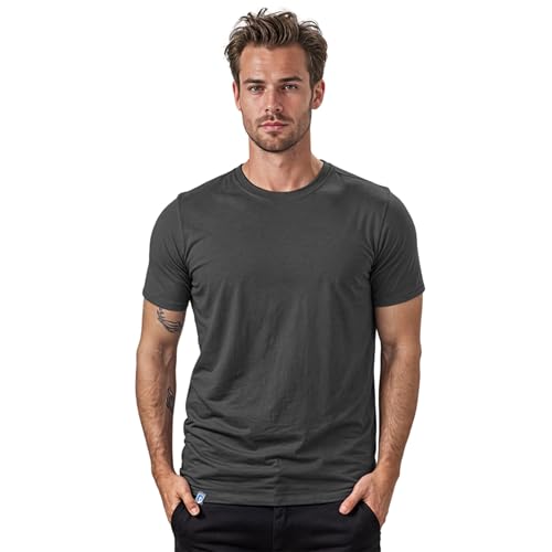 ALPIN LOACKER Merino Shirt Herren Kurzarm I Antischweißshirt I Merinowolle Tshirt I Thermooberteil atmungsaktiv, Grau L