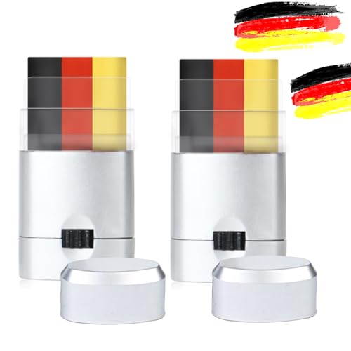 2 Stück Deutschland Schminkstift,Deutschland Fanartikel,Fanartikel Fanartikel Deutschland,Schminkstift Deutschland,Fussball Schminke,EM Fanartike,Weihnachts/Geburtstagsparty Dekorationen