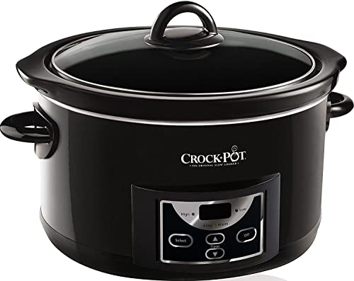 Crock-Pot Schongarer | 4,7 l (bis zu 5 Personen) | programmierbare Zeitschaltuhr | Schwarz [SCCPRC507B]