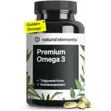 Premium Omega 3-120 Kapseln - 1000 mg Fischöl pro Kapsel mit EPA und DHA - 3-fache Stärke: GoldenOmega® in Triglycerid-Form - Laborgeprüft, aufwendig aufgereinigt und aus nachhaltigem Fischfang