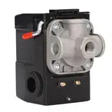 Druckschalter Luftkompressor Druckregler Kompressor, kompressor steuerventil, Universal-Druckschalter, 4 Anschlüsse Mit Ein-Aus-Metallhebel Und Entlader Für Kompressor