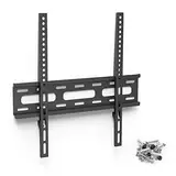 Hama TV-Wandhalterung Ultraslim (Wandhalter Fernseher für 32-65 Zoll, Fixe Halterung VESA bis 400x400, Max. 30 kg, inkl. Fischer Dübel) Schwarz