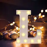 Yolispa LED Buchstabe Lichter Alphabet, LED Brief Lampe Buchstabe Beleuchtung Lampe Beleuchtete Nachtlichter Dekoration für Geburtstag Party Hochzeit Urlaub Haus Bar (L)